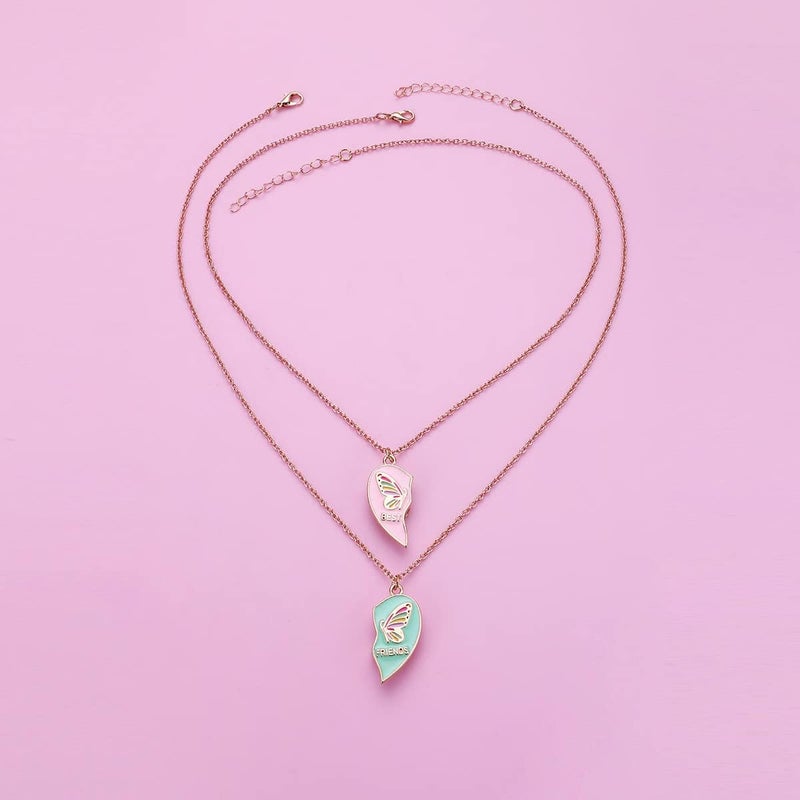Lezmoii Friendship Necklace Best Friend Necklace Matching Magnetic Unicorn Mermaid BFF Necklace for 2 Girls Friendship Gifts - Image 3